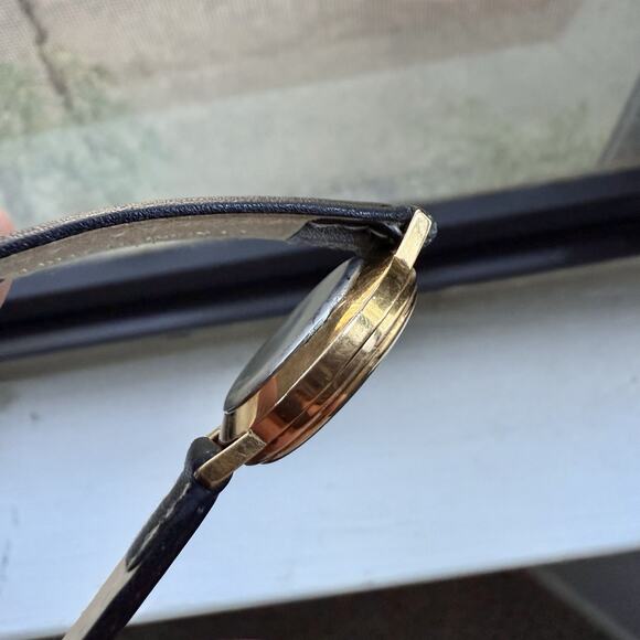 Vintage Eska Quartz Gold Plated Ladies Watch Lapis Lazuli Stone Dial 24mm Womens - Picture 6 of 10